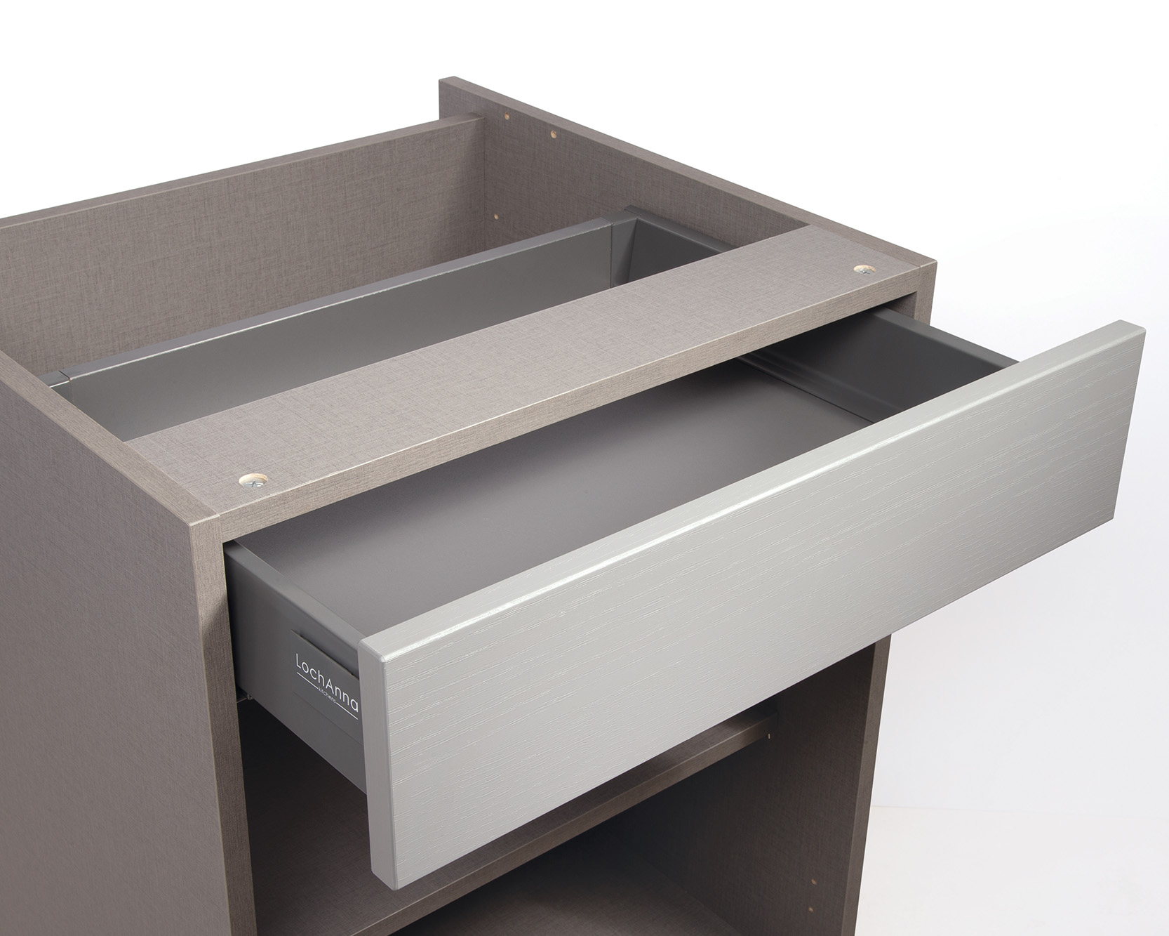 Grey linen Soft Close drawers RT